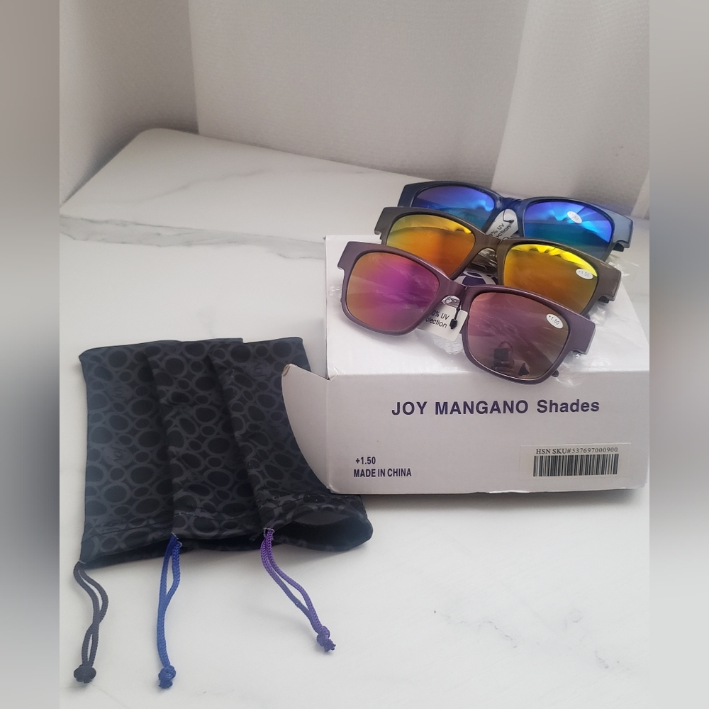 Joy Mangano 100% UV Protection Sunglasses/Readers w/ 1.50 Strength Set of 3